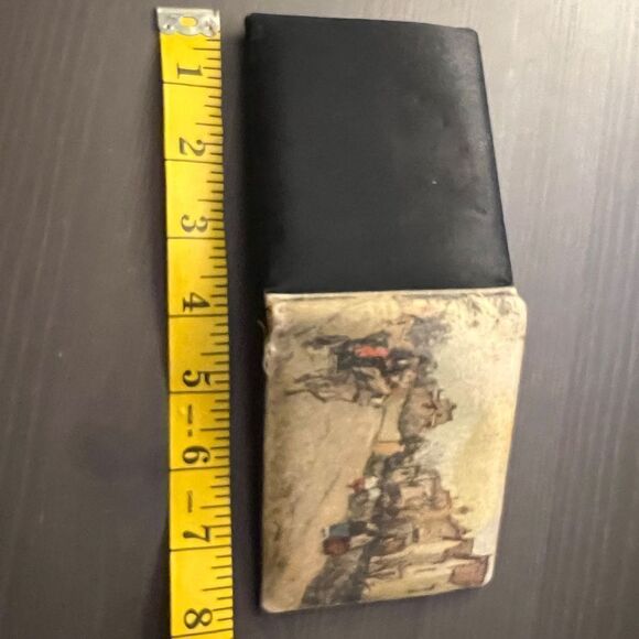 Reallly cool vintage wallet silk front made in Italy - Picture 3 of 5